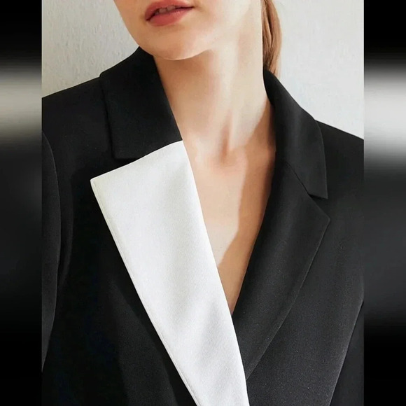 PREMIUM TWO TONE WRAP BELTED BLAZER - Picture 7 of 9